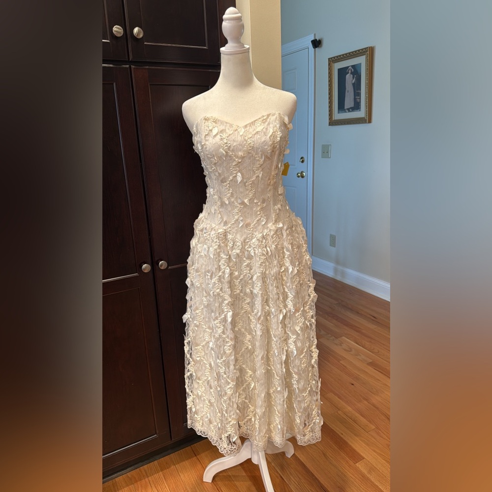 Vintage 1980's Cream Wedding Dress